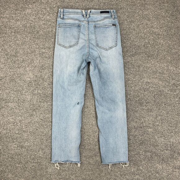 Volcom Jeans Womens 26 Blue Denim Girlfriend Crop Ankle Fit Raw Hem High Rise - Picture 8 of 13